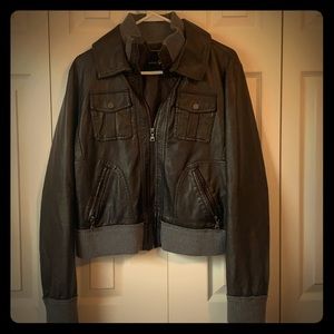Brown leather jacket